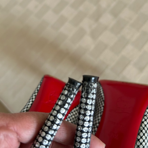 Christian Louboutin Pigalle 120 Pumps In Black & Silver Omicron - Picture 14 of 14